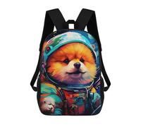 sinyumoney Space Pomeranian Adventure -1 Children's Backpacks 17inch School Backpack 3D Printed Bag Bookbag for Kids Travel Rucksacks Boy Girl Book Bags Kids School Bag