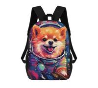 sinyumoney Space Pomeranian Adventure -11 School Backpack 3D Printed Children's 17inch Backpacks Bag Bookbag for Kids Boy Girl Book Bags Kids School Bag Travel Rucksacks