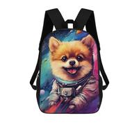 sinyumoney Space Pomeranian Adventure-14 Backpack School Lightweight Airport College Students Back Pack for Girl, Teen Girls 17inch