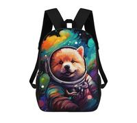 sinyumoney Space Pomeranian Adventure -3 School Backpack High Secondary School Bags Casual Backpack for Girl, Teen Girls 17inch