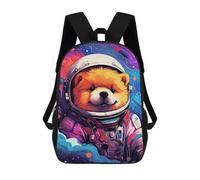 sinyumoney Space Pomeranian Adventure -5 Children's Backpacks 17inch School Backpack 3D Printed Bag Bookbag for Kids Travel Rucksacks Boy Girl Book Bags Kids School Bag