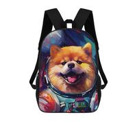sinyumoney Space Pomeranian Adventure-5 School Backpack 3D Printed Children's 17inch Backpacks Bag Bookbag for Kids Boy Girl Book Bags Kids School Bag Travel Rucksacks