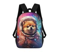 sinyumoney Space Pomeranian Adventure -7 School Backpack Large School Backpack for Boys for Campus Outdoor Travel Sports 17inch