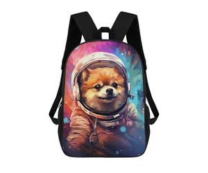 sinyumoney Space Pomeranian Adventure -7 School Backpack Large School Backpack for Boys for Campus Outdoor Travel Sports 17inch