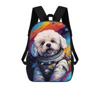 sinyumoney Space Pooch Adventure -7 School Backpack for Girls 17inch Casual Daypack Lightweight Rucksack Boy Girl Backpack for Middle School Students