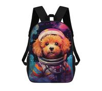sinyumoney Space Poodle Adventure Children's Backpacks School Backpack 3D Printed for Kids Travel Rucksacks Book Bags Kids 17inch School Bag