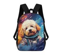sinyumoney Space Poodle Adventure Children's Backpacks School Backpack 3D Printed for Kids Travel Rucksacks Book Bags Kids 17inch School Bag