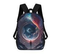 sinyumoney Space Portal Vision Rucksacks 3D Printed Children Backpacks Fashion Casual Daypack Cute Travel Bags Outdoor Casual Daypack for Boy And Girl 17inch