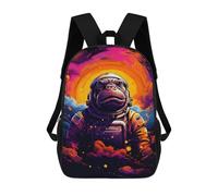 sinyumoney Space Pug Astronaut Art Print Rucksack School Secondary High School College Backpack Travel for Campus Outdoor Travel Sports 17inch