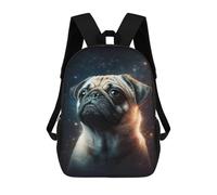 sinyumoney Space Pug Celestial Companion -1 Backpack School Lightweight Airport College Students Back Pack for School/Work/Travel 17inch