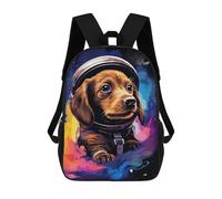 sinyumoney Space Pup Adventure -18 School Backpack Secondary Causal Travel High School Bags for Camping Outdoor Adventures And Daily Travel 17inch