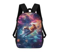sinyumoney Space Pup Adventure -2 3D Printed 17inch School Bag Children's School Backpack Travel Backpacks Casual Fashion Bag for Kids School Students