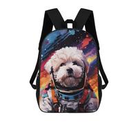 sinyumoney Space Pup Adventure -3 3D Printed 17inch Kids School Bag Rucksacks Children's School Fashion Casual Back Pack High Capacity Travel Book Bags