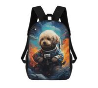 sinyumoney Space Pup Adventure -51 School Backpack for Girls 17inch Casual Daypack Lightweight Rucksack Boy Girl Backpack for Middle School Students