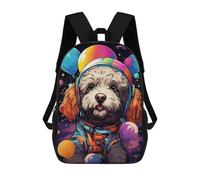 sinyumoney Space Pup Balloon Adventure School Backpack Fashion Stationery Backpack Waterproof Casual Daypacks for Camping Outdoor Adventures And Daily Travel 17inch