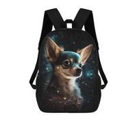 sinyumoney Space Pup Cosmic Canine Art Backpack School Lightweight Casual Daypack School Backpacks for School/Work/Travel 17inch