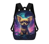 sinyumoney Space Pup Cute Dog in Galaxy Art School Backpack High Secondary School Bags Casual Backpack for Girl, Teen Girls 17inch