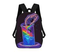 sinyumoney Space Rainbow School Backpack Lightweight Schoolbag Dayback Bookbag College for Teenage Girls Boys Women Men 17inch