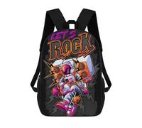 sinyumoney Space Rocker Astronaut Guitarist 3D Printed Children's School Backpack for Kids High Capacity Travel Rucksacks Book Bags Kids School Bag Back Pack 17inch