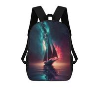 sinyumoney Space Sailing Boat Galaxy Backpack School Bag Rucksack Casual Daypacks School Work Travel Bag for Men, Women & Teenage Boys 17inch