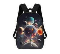 sinyumoney Space Scene with Planets Kids' Book Bag 3D Printing School Bag Boys And Girls Cool Knapsack Casual Back Bag for School Students 17inch
