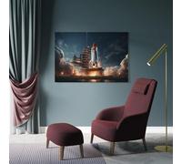 sinyumoney Space Shuttle Launch Art Work for Home Walls Wall Decor Ready to Hang for Bathroom Toilet Decor Large Canvas Wall Art for Living Room 08x12inch(20x30cm)