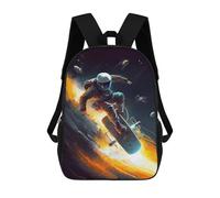sinyumoney Space Skateboarding Adventure Backpacks 3D Printed 17inch Kids School Backpack Outdoor Casual Daypack Casual Travel Bags for Middle School Students