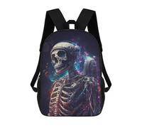 sinyumoney Space Skeleton with Helmet School Backpack Secondary Causal Travel High School Bags for Campus Outdoor Travel Sports 17inch