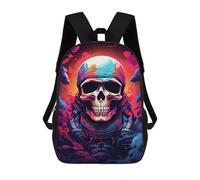 sinyumoney Space Skull Art Print -3 School Bags Large Water Resistant Laptop Backpack - Perfect for Travel, Work And Daily Use 17inch