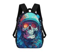 sinyumoney Space Skull Helmet Artwork Backpack School Lightweight Airport College Students Back Pack for Men, Women & Teenage Boys 17inch
