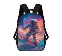 sinyumoney Space Snowboarding Adventure Children's Backpacks 17inch School Backpack 3D Printed Bag Bookbag for Kids Travel Rucksacks Boy Girl Book Bags Kids School Bag