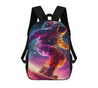sinyumoney Space Snowboarding Adventure Children's Backpacks School Backpack 3D Printed for Kids Travel Rucksacks Book Bags Kids 17inch School Bag