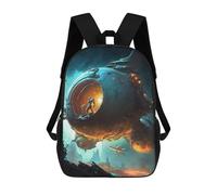 sinyumoney Space Station Odyssey -2 3D Printed Kids School Bag Rucksacks Children's School Fashion Casual Back Pack High Capacity Travel Book Bags Backpack for Kids 17inch