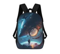 sinyumoney Space Station Odyssey -8 School Bag Bookbag 3D Printed Children's Backpacks for Kids Boy Girl Book Bags Kids School Bag Travel Rucksacks 17inch