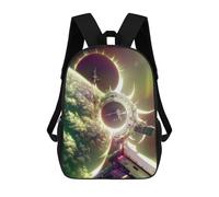 sinyumoney Space Station Orbiting Planet -1 Backpacks Kids School Backpack School Bag 3D Printed School Bag for Boys Elementary And Middle School Students 17inch