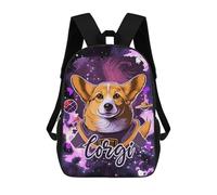 sinyumoney Space Suit Corgi Astronaut School Backpack High Secondary School Bags Casual Backpack for Girl, Teen Girls 17inch
