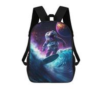 sinyumoney Space Surfing Adventure-11 Children's Backpacks School Backpack 3D Printed for Kids Travel Rucksacks Book Bags Kids 17inch School Bag