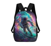 sinyumoney Space Surfing Adventure Backpack Kids School Bag Boys Cartoon 3D Print Students Schoolbag Laptop Daypack for Boys Girls 17inch