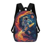 sinyumoney Space Surfing Adventure Backpacks Kids 17inch School Backpack School Bag 3D Printed School Bag for Boys Elementary And Middle School Students