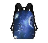 sinyumoney Space Surfing Odyssey Children's Backpack, 3D Printed School Backpack, Backpack for Boys Girls, Adjustable School Bag for Primary School 17inch