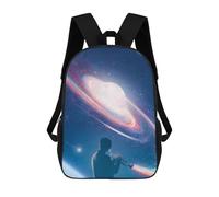 sinyumoney Space Symphony Celestial Concert 3D Printed Children's School Backpack for Kids High Capacity Travel Rucksacks 17 Inch Book Bags Kids