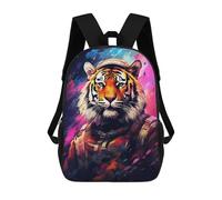 sinyumoney Space Tiger Adventure -2 School Backpack 3D Printed Children's 17inch Backpacks Bag Bookbag for Kids Boy Girl Book Bags Kids School Bag Travel Rucksacks