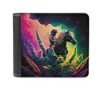 sinyumoney Space Unicorn Rider 3D Print PU Leather Wallet Use Holds Bills RFID Blocking Fashion Slim Purse Craftsmanship Gifts 11.7cm*9.5cm