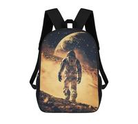 sinyumoney Space Walk Children's School Backpack Fashion Casual 17inch 3D Printed School Bags Boy School Backpack Large Backpack