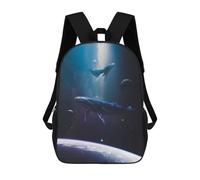 sinyumoney Space Whales School Bags Daypacks Business Backpack Water Resistant Bookbag for School/Work/Travel 17inch