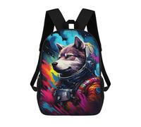sinyumoney Space Wolf Adventure -2 School Bags School Secondary High School College Backpack Travel for Boys/Girls/Teenagers 17inch