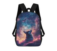 sinyumoney Space Wolf Howling Wallpaper Rucksack Water Resistant Travel Backpack Computer Bag for Teenage Girls Boys Women Men 17inch