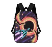sinyumoney Spaceship near A Black Hole Backpacks Kids School Backpack School Bag 3D Printed School Bag for Boys Elementary And Middle School Students 17inch