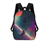 sinyumoney Spacewalk Astronauts in Colorful Orbit School Bags Daypacks Business Backpack Water Resistant Bookbag for Boys/Girls/Teenagers 17inch
