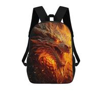 sinyumoney Sparkling Fire Dragon School Bags High Secondary School Bags Casual Backpack for Campus Outdoor Travel Sports 17inch